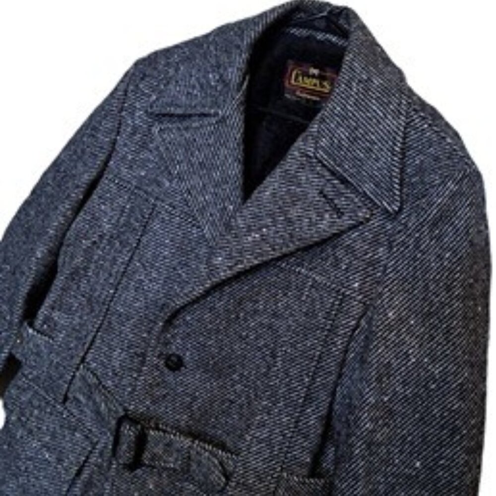 Mens Vtg 60s/70s Tweed Belted Campus/Dagger/ Car Coat L